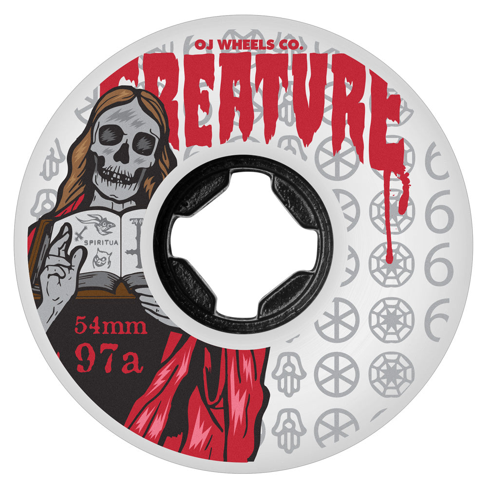 54mm THE BOOK OF OJ BLOODSUCKER HARDLINE WHITE 97A SKATEBOARD WHEELS