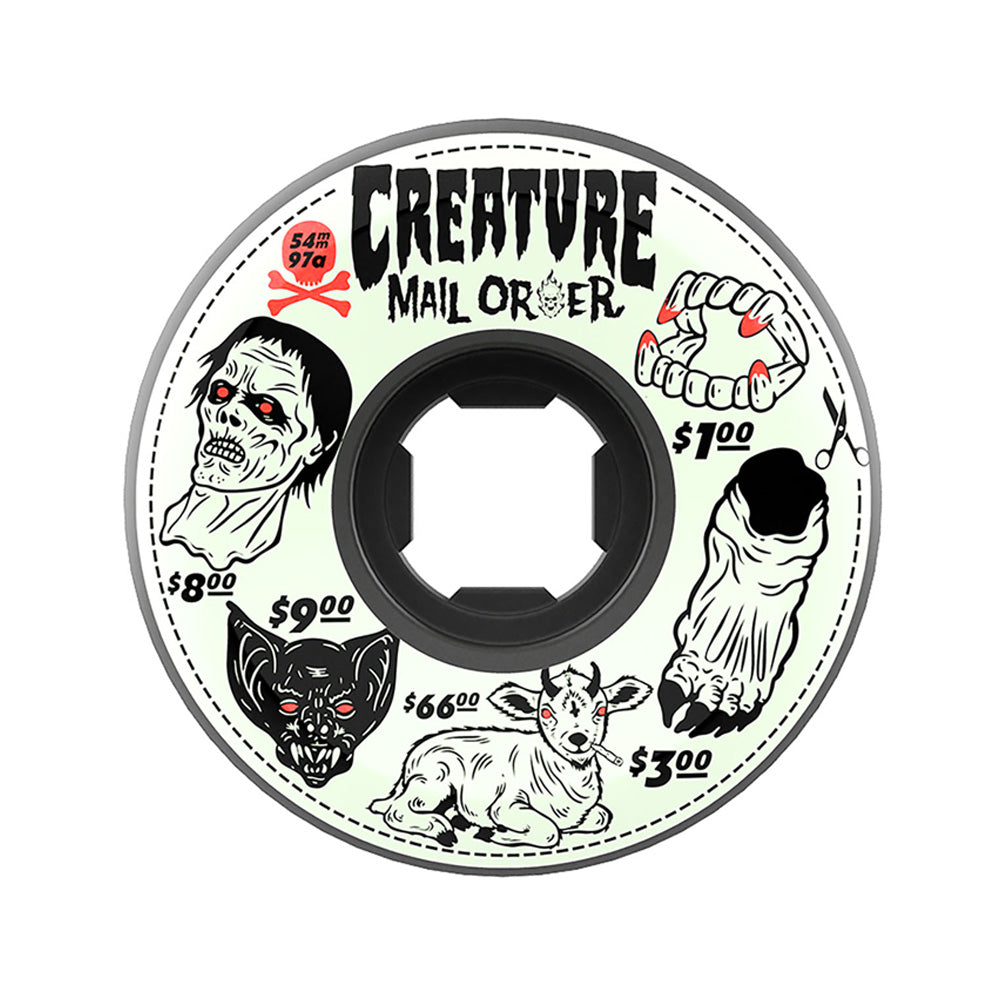 54mm CREATURE MAIL ORDER BLOODSUCKER HARDLINE BLACK 97A SKATEBOARD WHEELS