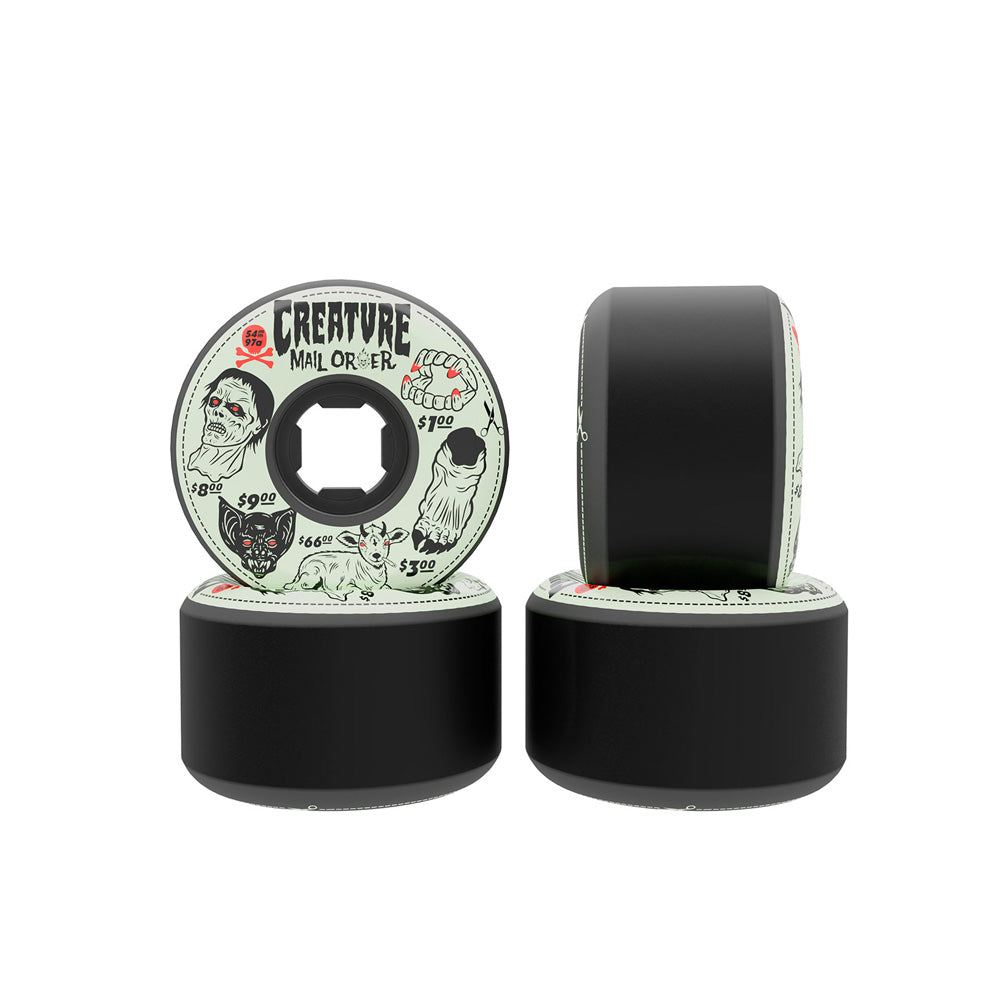 54mm CREATURE MAIL ORDER BLOODSUCKER HARDLINE BLACK 97A SKATEBOARD WHEELS
