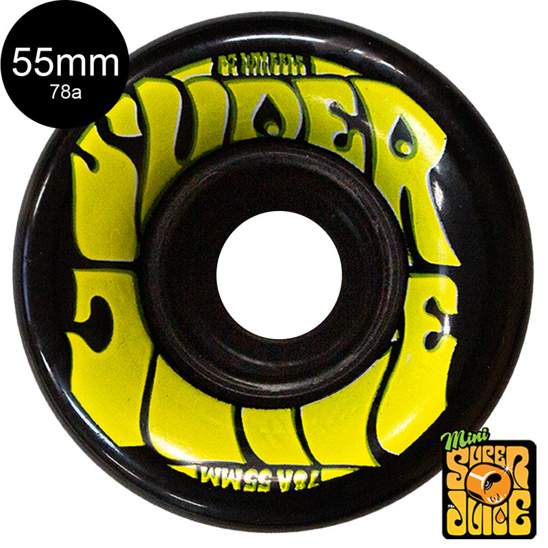 55mm MINI SUPER JUICE BLACK 78A SKATEBOARD WHEELS
