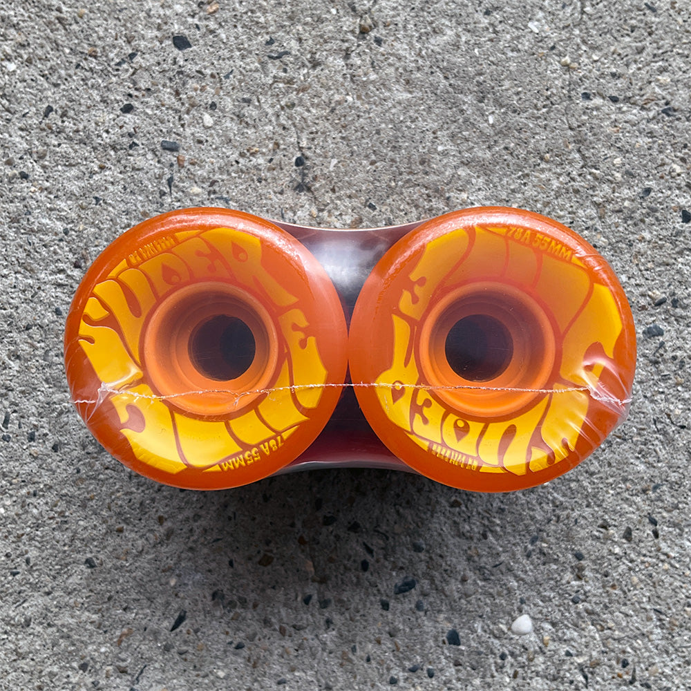 55mm MINI SUPER JUICE ORANGE/YELLOW 78A SKATEBOARD WHEELS