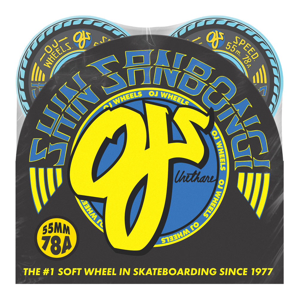 55mm MINI SUPER JUICE SHIN SANBONGI BLUE 78A SKATEBOARD WHEELS