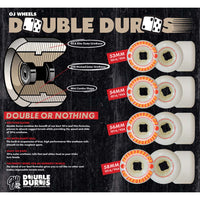 56mm GIOVANNI VIANNA HIGH ROLLER DOUBLE DURO WHITE MINI COMBO 101A/95A SKATEBOARD WHEELS