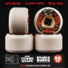 58mm ACE PELKA SLAPPY REDZ DOUBLE DURO WHITE MINI COMBO 101A/95A SKATEBOARD WHEELS