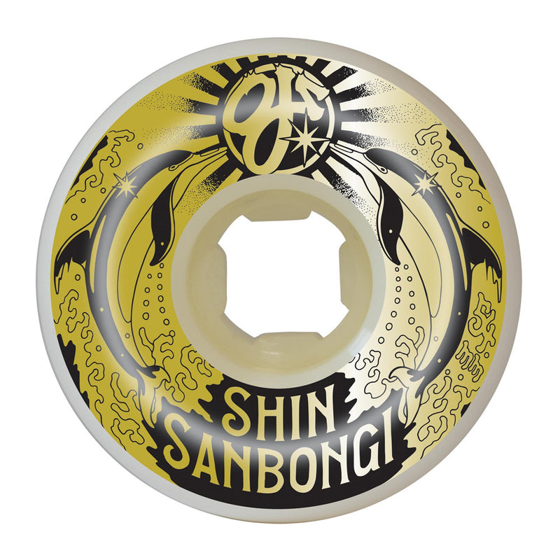 54mm SHIN SANBONGI DOLPHINS DOUBLE DURO WHITE MINI COMBO 101A/95A SKATEBOARD WHEELS