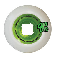 56mm DOUBLE DURO WHITE/GREEN MINI COMBO 101A/95A SKATEBOARD WHEELS