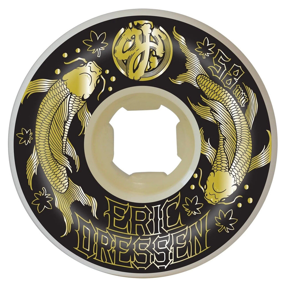 58mm ERIC DRESSEN KOI DOUBLE DURO GOLD 101A/99A SKATEBOARD WHEELS