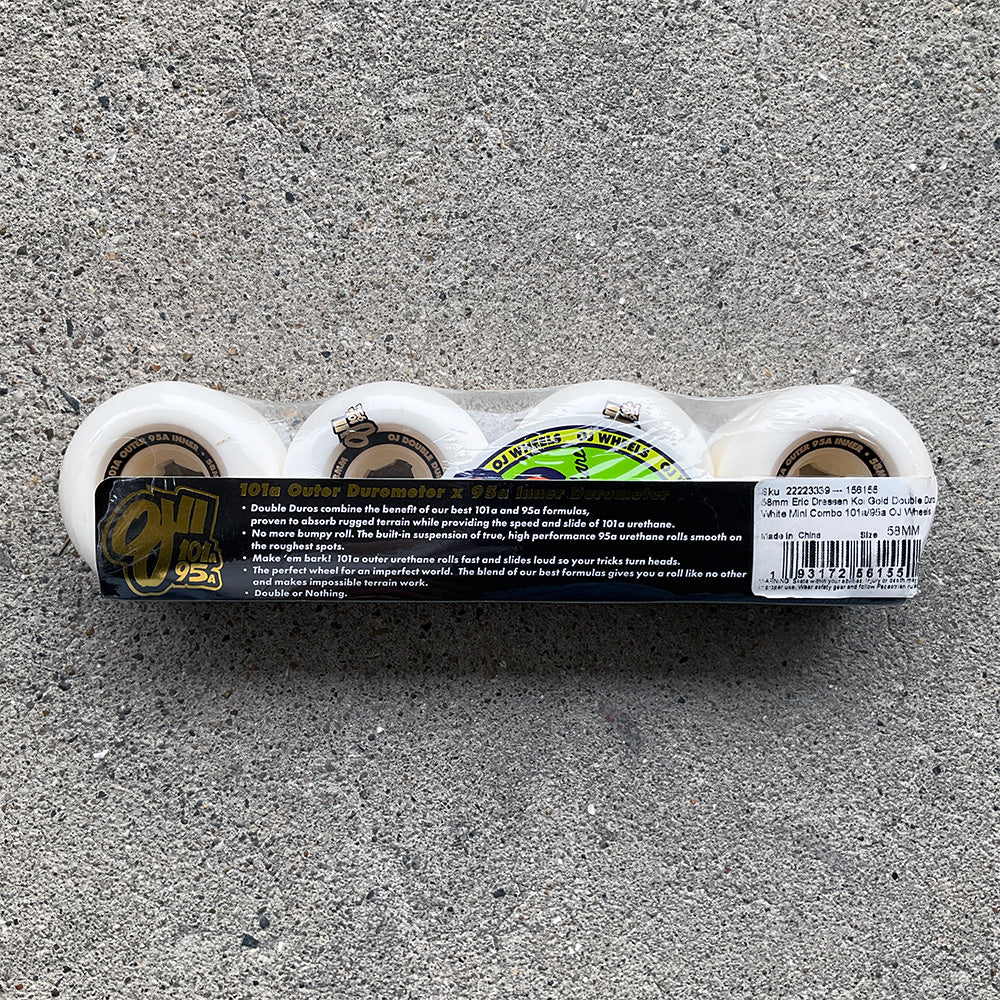 58mm ERIC DRESSEN KOI DOUBLE DURO GOLD 101A/99A SKATEBOARD WHEELS