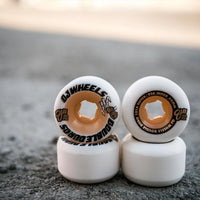 54mm DOUBLE DURO WHITE/GUM MINI COMBO 101A/95A SKATEBOARD WHEELS