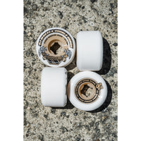 53mm DOUBLE DURO WHITE/GUM HARDLINE 101A/95A SKATEBOARD WHEELS