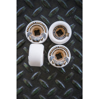54mm DOUBLE DURO WHITE/GUM HARDLINE 99A/95A SKATEBOARD WHEELS