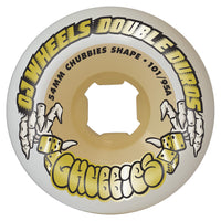 54mm DOUBLE DURO WHITE/GUM CHUBBIES 101A/95A SKATEBOARD WHEELS