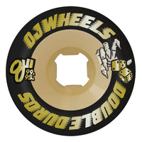 58mm DOUBLE DURO BLACK/GUM MINI COMBO 99A/95A SKATEBOARD WHEELS