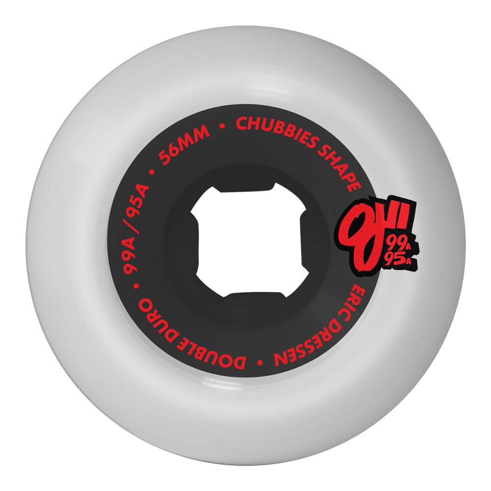 56mm DOUBLE DURO DRESSEN ROSE SKULL CHUBBIES 99A/95A WHEELS