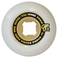 54mm DOUBLE DURO WHITE/GUM CHUBBIES 99A/95A SKATEBOARD WHEELS
