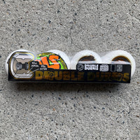 56mm DOUBLE DURO WHITE/GOLD CHUBBIES 99A/95A SKATEBOARD WHEELS