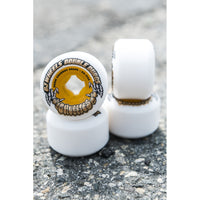 56mm DOUBLE DURO WHITE/GOLD CHUBBIES 99A/95A SKATEBOARD WHEELS