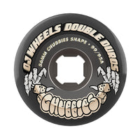 56mm DOUBLE DURO TRANS BLACK CHUBBIES 99A/95A SKATEBOARD WHEELS