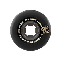 56mm DOUBLE DURO TRANS BLACK CHUBBIES 99A/95A SKATEBOARD WHEELS