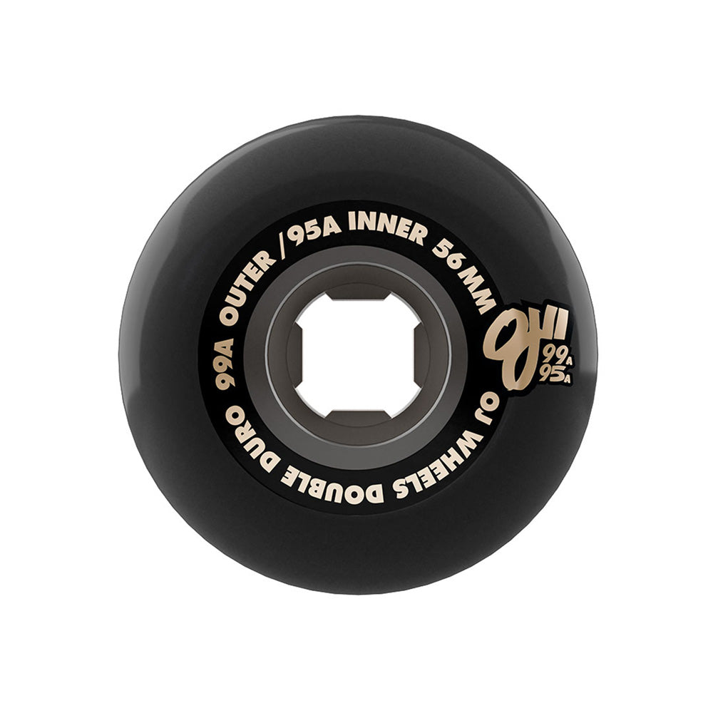 56mm DOUBLE DURO TRANS BLACK CHUBBIES 99A/95A SKATEBOARD WHEELS