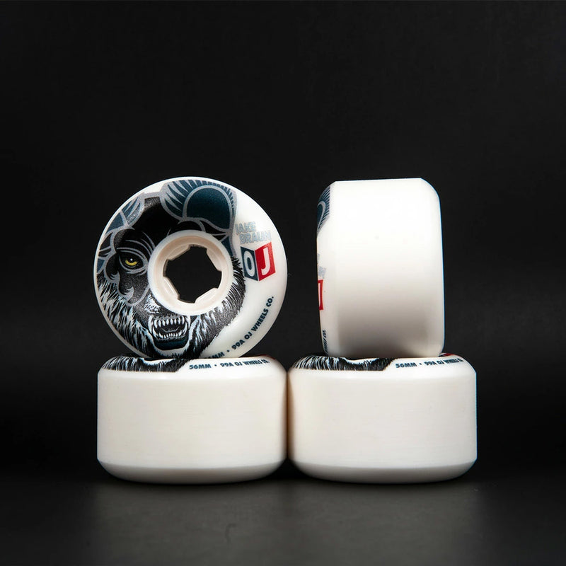 56mm JAKE BRAUN WOLF ELITE HARDLINE WHITE 99A SKATEBOARD WHEELS