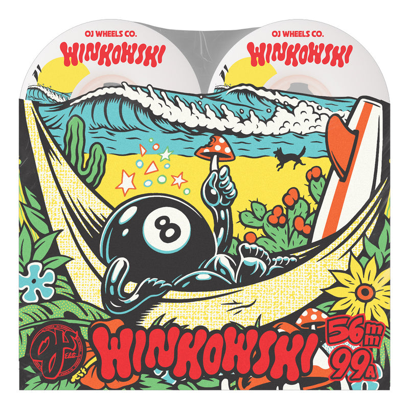 56mm WINKOWSKI MUSHROOM ELITE MINI COMBO WHITE 99A SKATEBOARD WHEELS