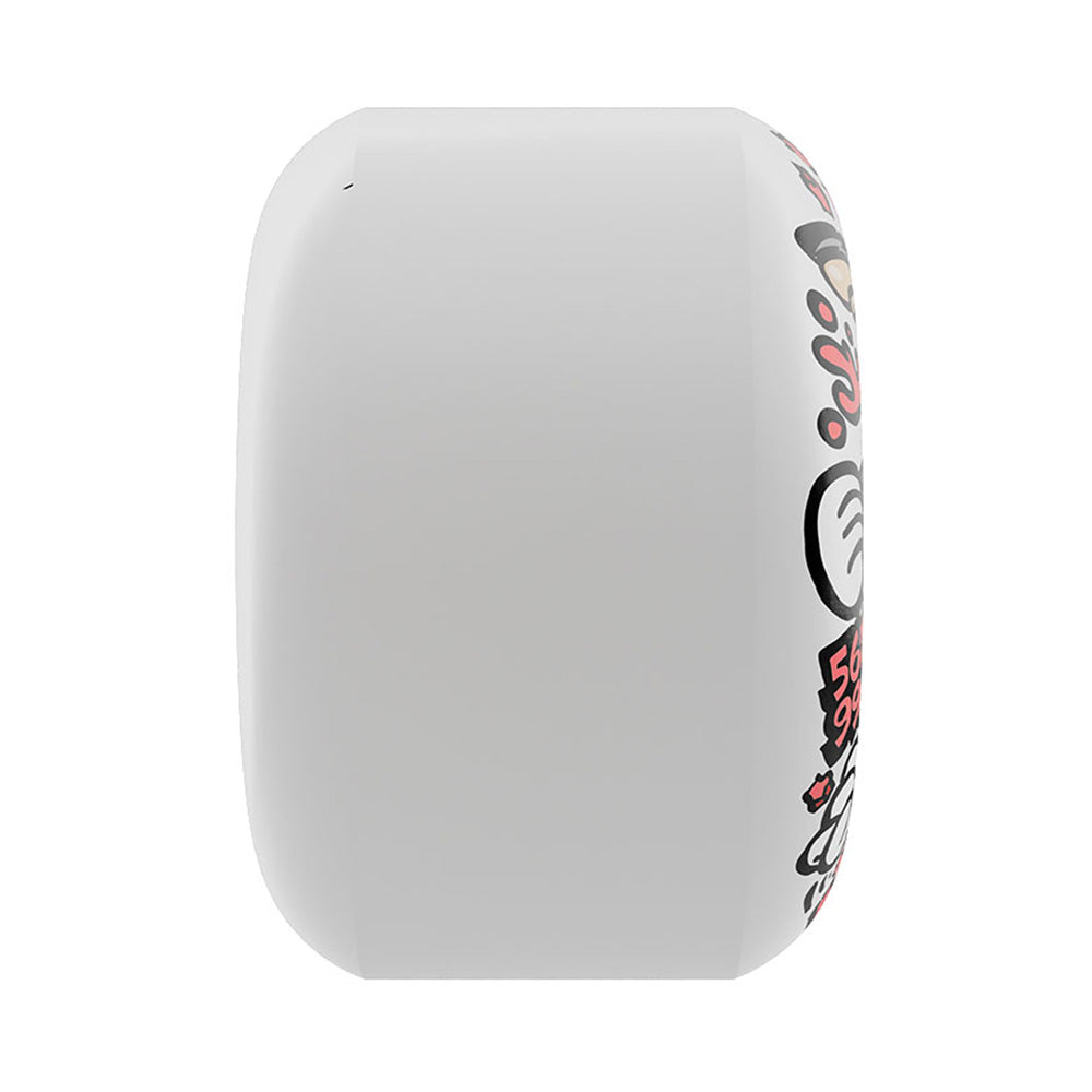 56mm ACE PELKA SLAPPY REDZ 2 ELITE CHUBBIES WHITE 99A SKATEBOARD WHEELS
