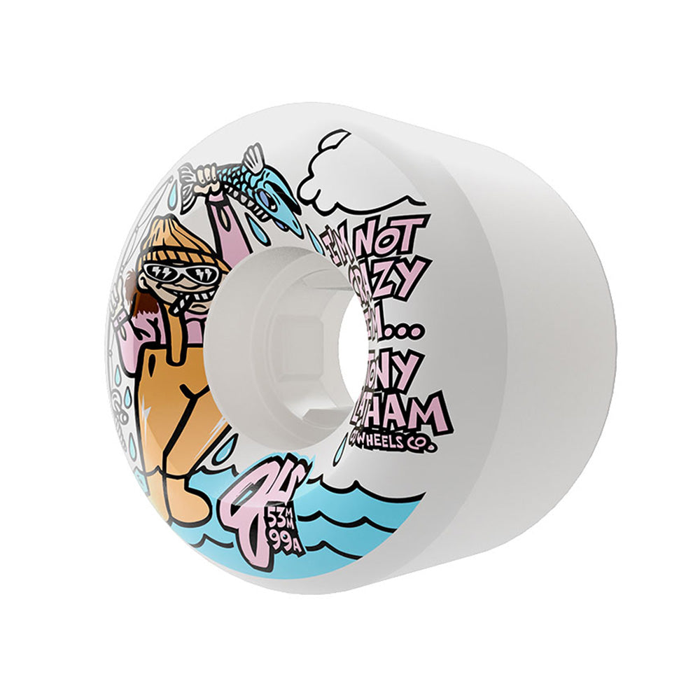 53mm TONY LATHAM ELITE FULL COMBO WHITE 99A SKATEBOARD WHEELS