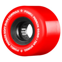 66mm SNAKES RED 75A SKATEBOARD WHEELS