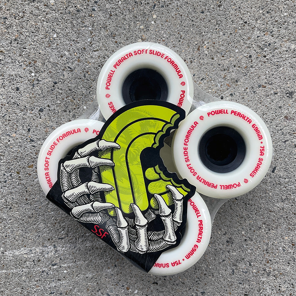 69mm SNAKES WHITE 75A SKATEBOARD WHEELS