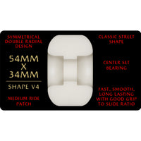 54mm x 34mm DRAGON FORMULA RED 93A V4 SKATEBOARD WHEELS