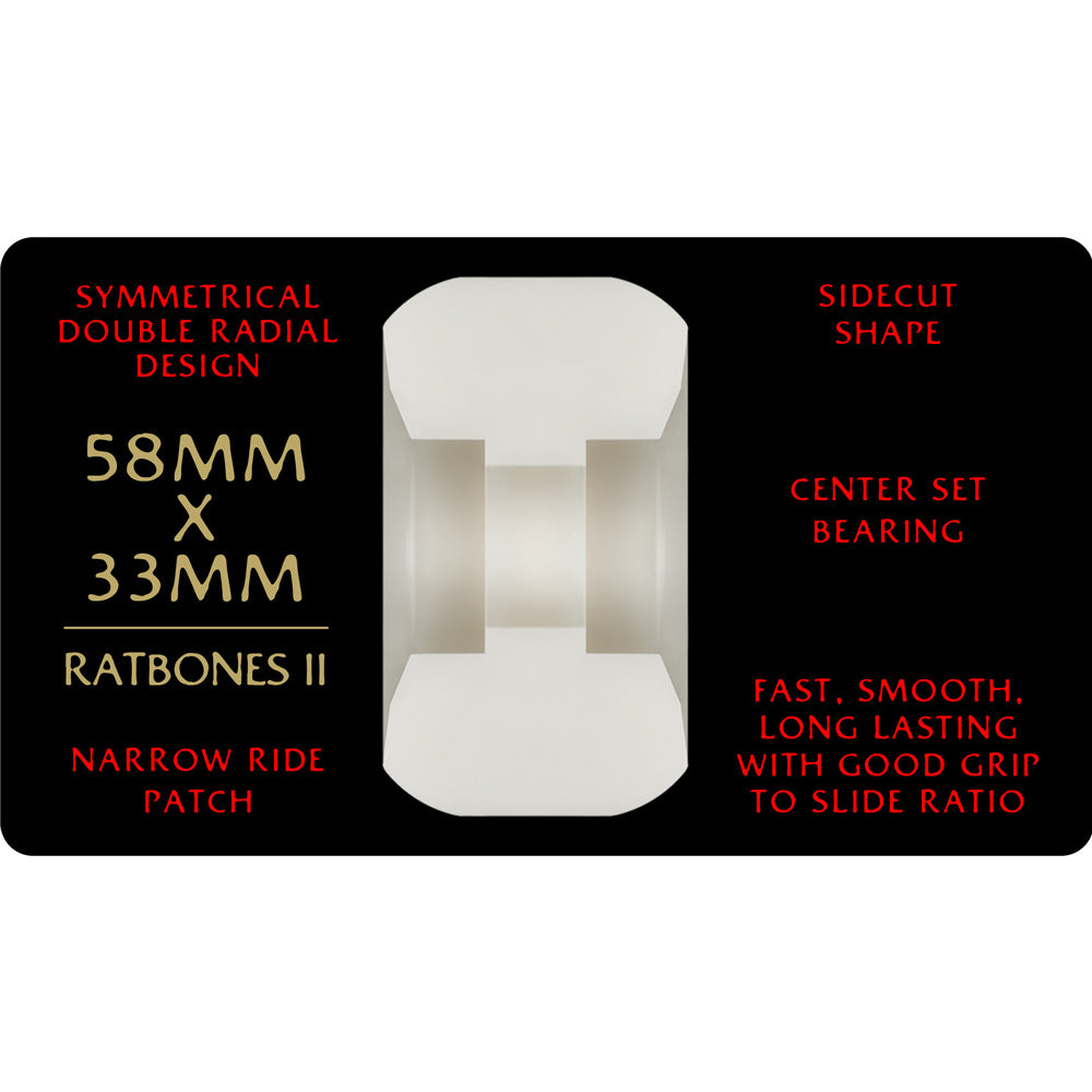 58mm x 33mm DRAGON FORMULA RED 93A SKATEBOARD WHEEL