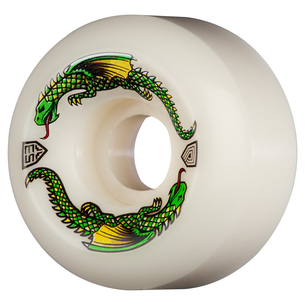53mm x 33mm DRAGON FORMULA WHITE 93A SKATEBOARD WHEELS – ハスコ