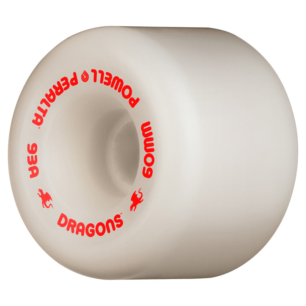 60mm x 42mm DRAGON FORMULA WHITE 93A SKATEBOARD WHEEL