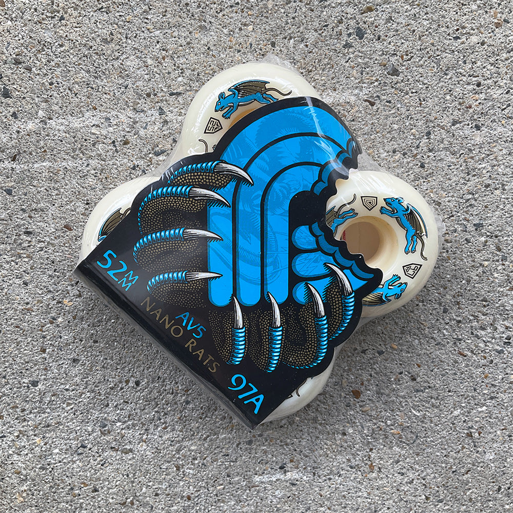 52mm x 30mm NANO RATS DRAGON FORMULA BLUE 97A SKATEBOARD WHEEL