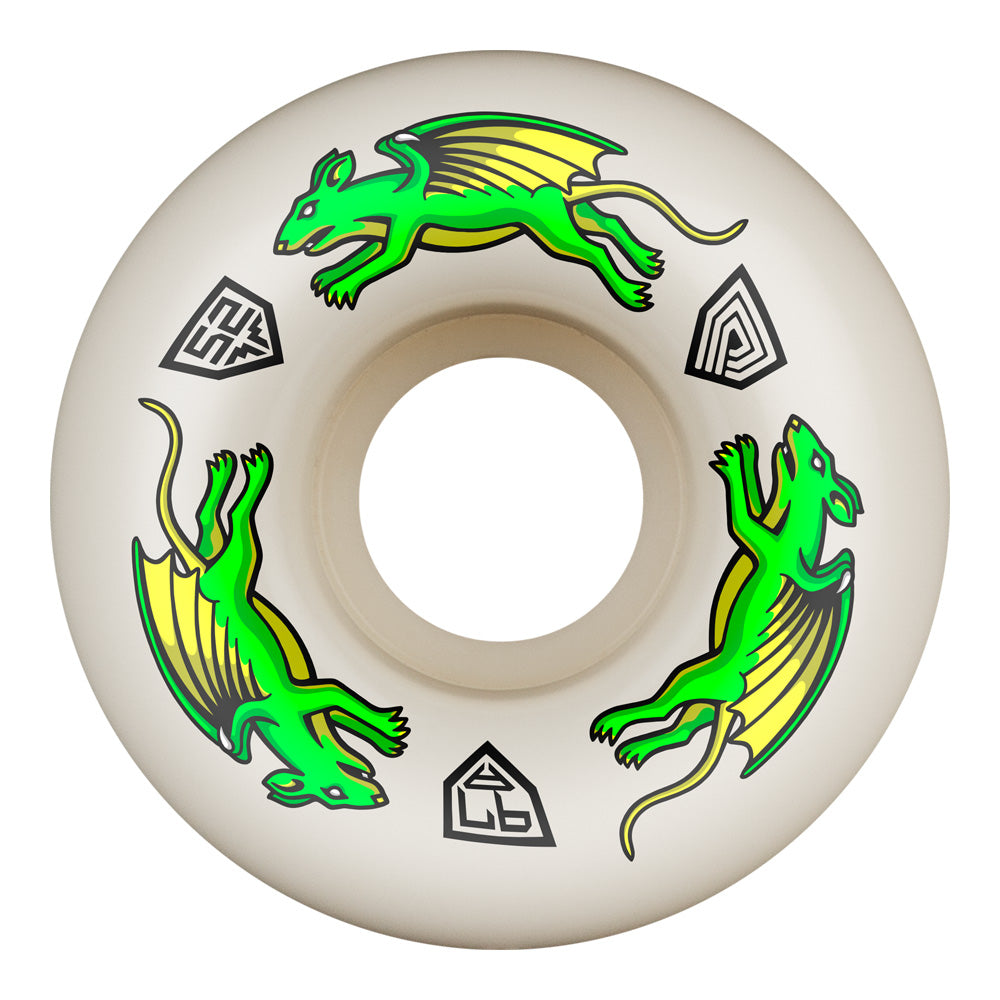 52mm x 34mm NANO RATS DRAGON FORMULA WHITE 97A SKATEBOARD WHEEL
