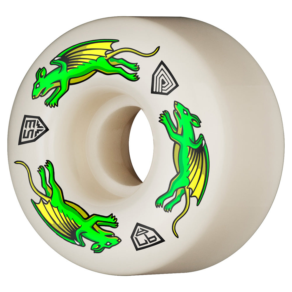 53mm x 34mm NANO RATS DRAGON FORMULA WHITE 97A SKATEBOARD WHEEL