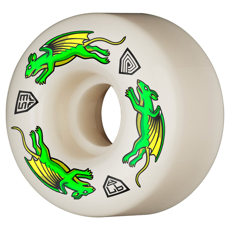 53mm x 34mm NANO RATS DRAGON FORMULA WHITE 97A SKATEBOARD WHEEL