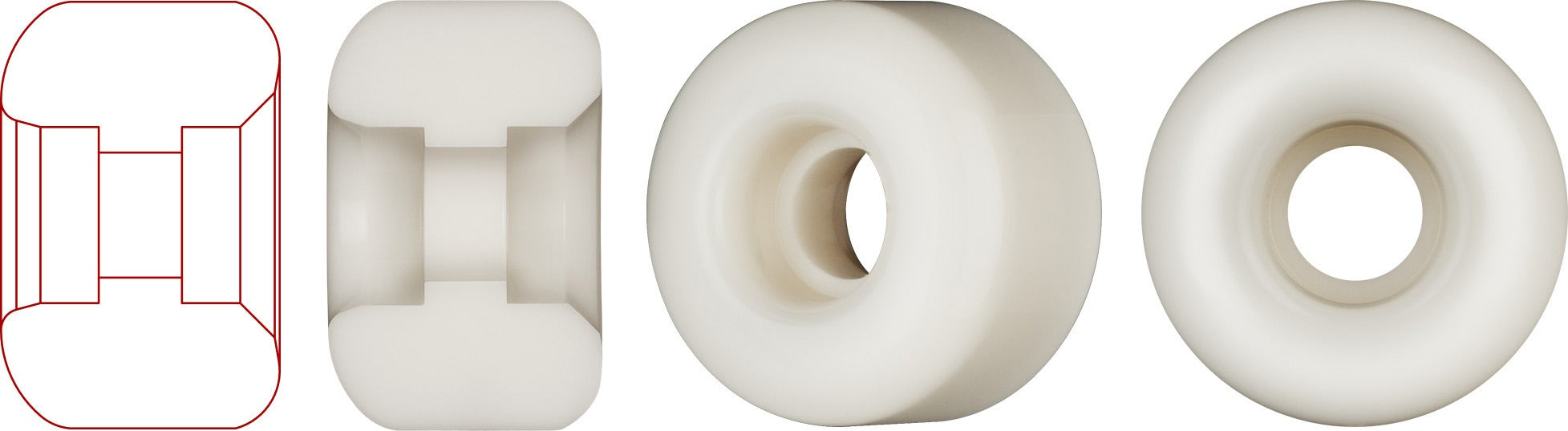 53mm x 34mm NANO RATS DRAGON FORMULA WHITE 97A SKATEBOARD WHEEL