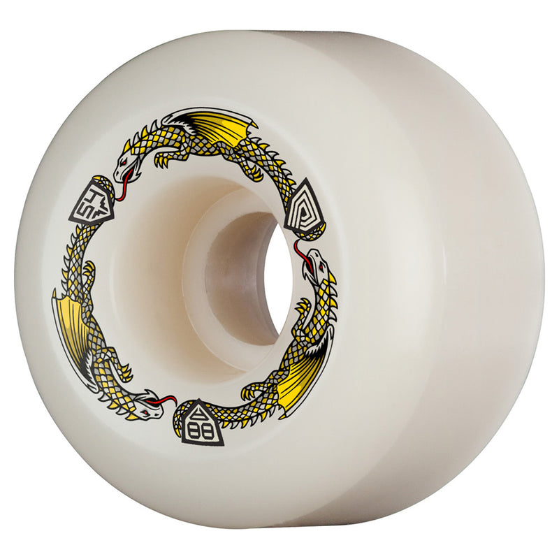 54mm x 39mm DRAGON FORMULA WHITE 88A SKATEBOARD WHEELS