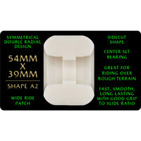 54mm x 39mm DRAGON FORMULA WHITE 88A SKATEBOARD WHEELS