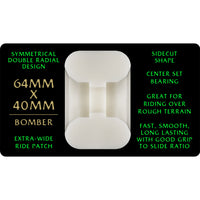 64mm x 40mm DRAGON FORMULA WHITE 88A SKATEBOARD WHEEL