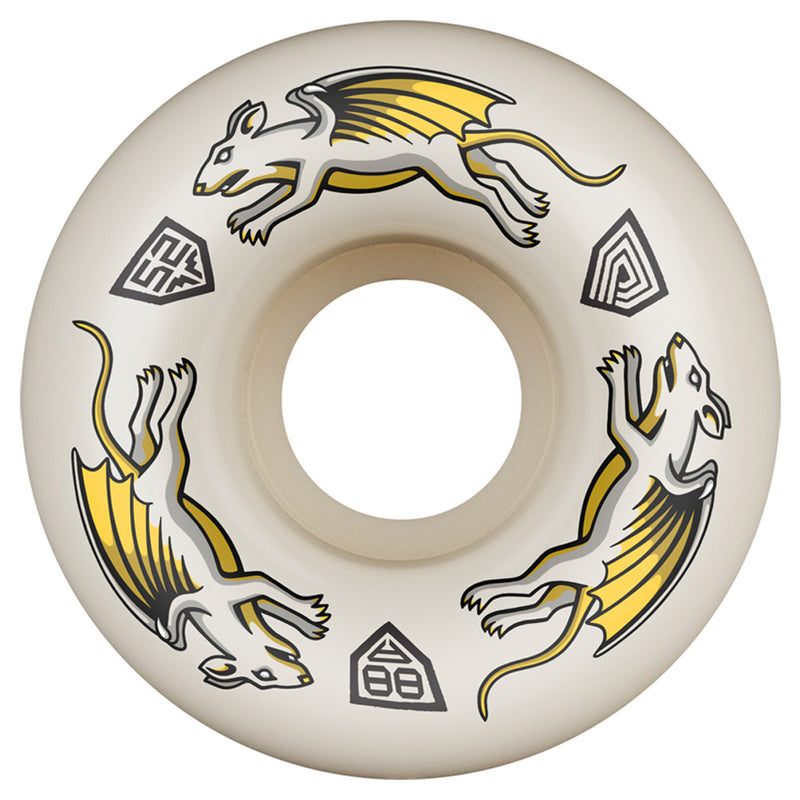 52mm x 34mm NANO RATS DRAGON FORMULA WHITE 88A SKATEBOARD WHEEL