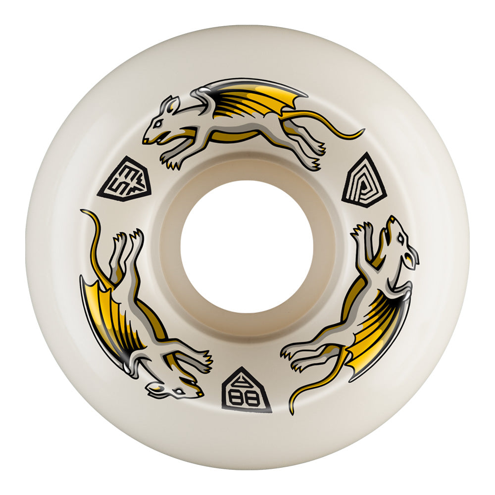 53mm x 33mm NANO RATS DRAGON FORMULA WHITE 88A SKATEBOARD WHEEL