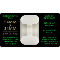 54mm x 34mm NANO RATS DRAGON FORMULA WHITE 88A SKATEBOARD WHEEL