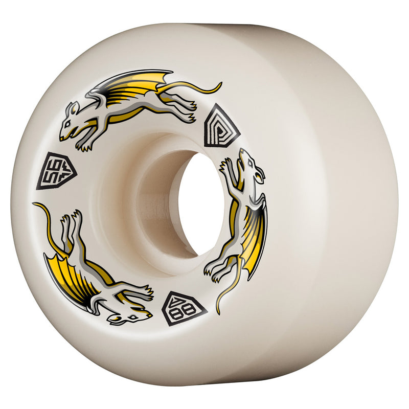 56mm x 36mm NANO RATS DRAGON FORMULA WHITE 88A SKATEBOARD WHEEL