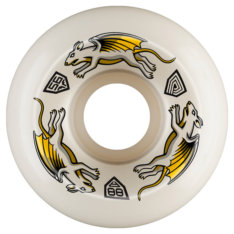 56mm x 36mm NANO RATS DRAGON FORMULA WHITE 88A SKATEBOARD WHEEL