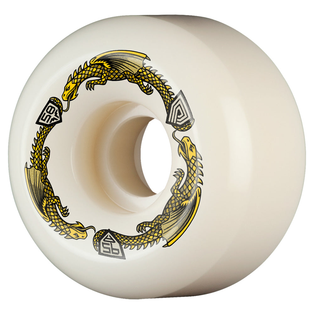 58mm x 33mm DRAGON FORMULA YELLOW 95A SKATEBOARD WHEEL