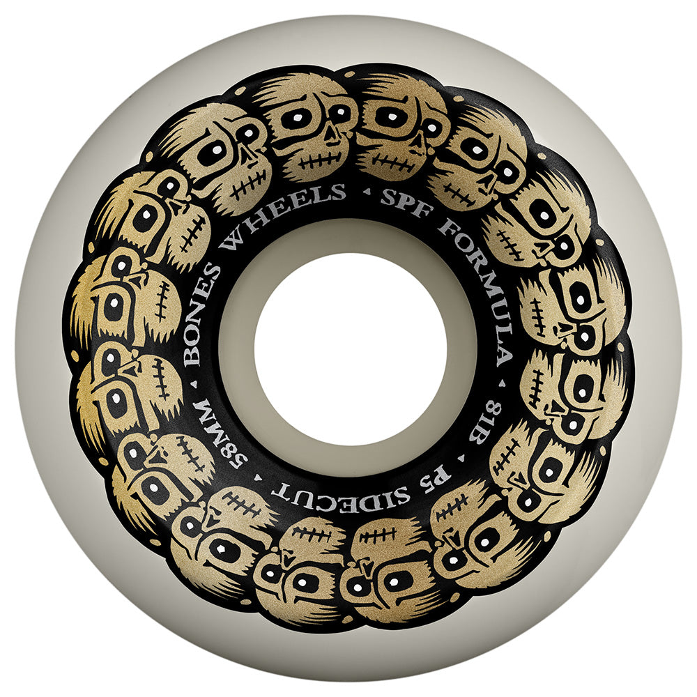 58mm SPF CIRCLE SKULLS 81B P5 SIDECUT SKATEBOARD WHEELS