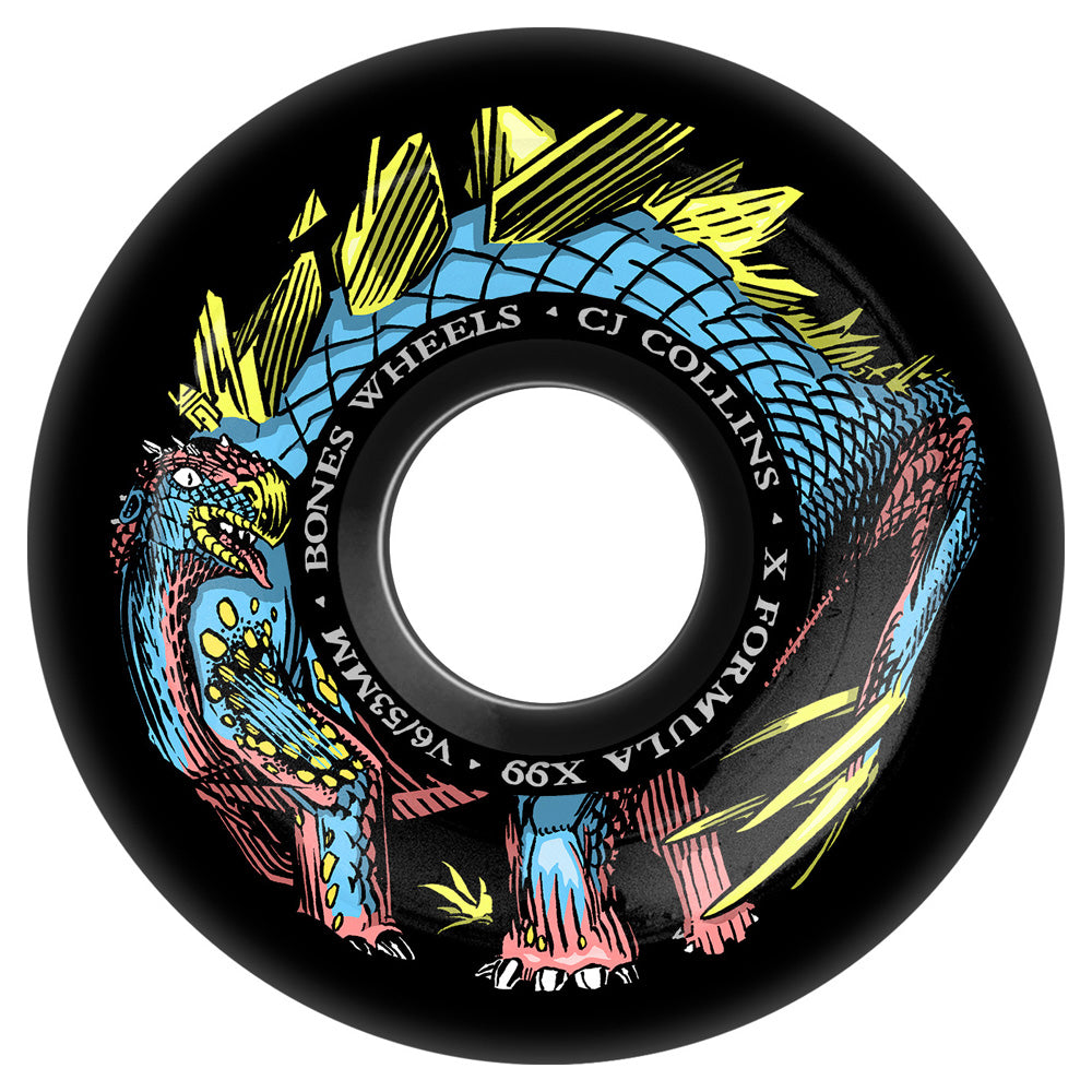 53mm X-FORMULA DINO-SORTAS COLLINS V6 WIDECUT 99A SKATEBOARD WHEELS